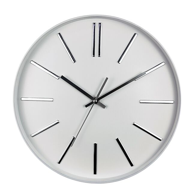 White Minimal Clock 14" 